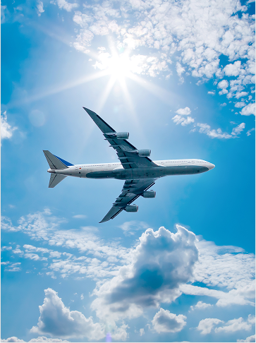 Airplane in sky